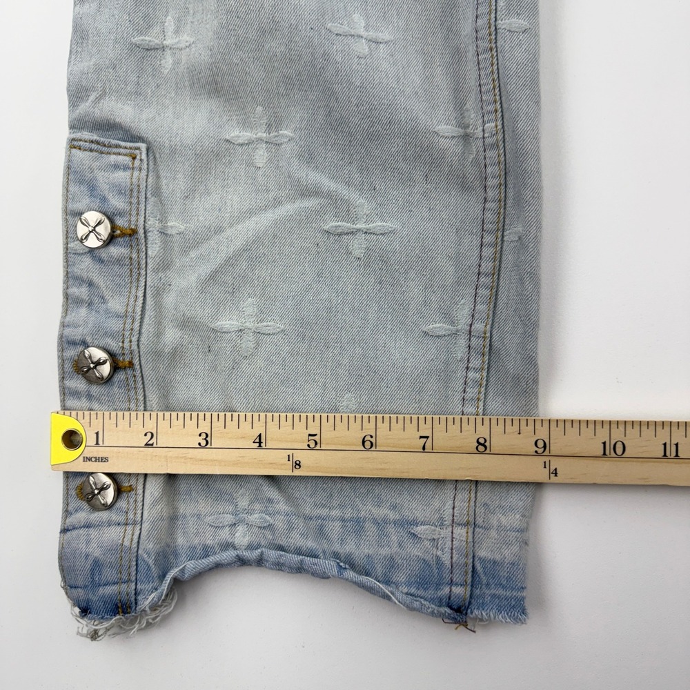 SMFK Plan D Cross Jacquard Ankle Jeans Women Small Light Wash Blue Denim Size 6 - Picture 9 of 15
